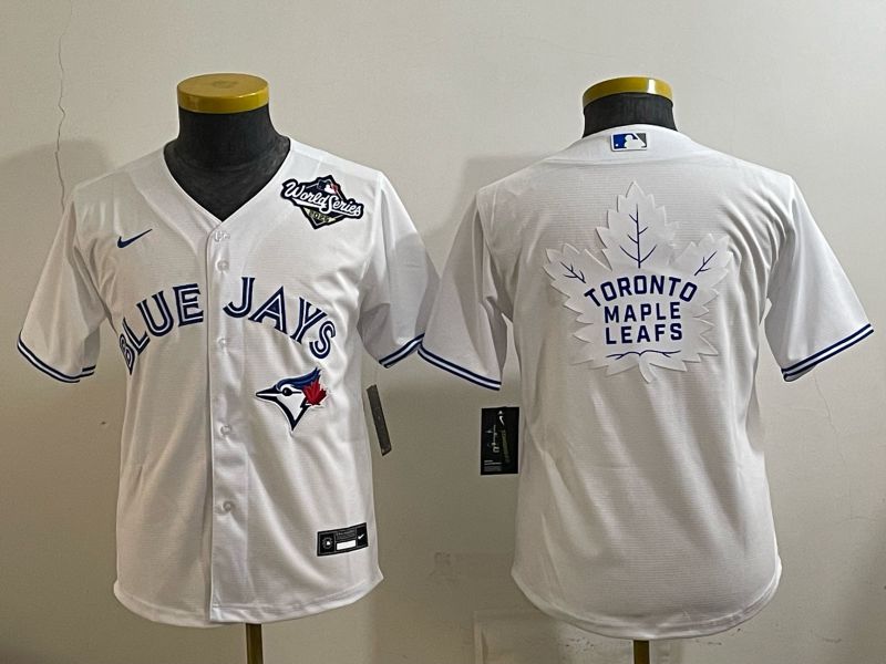 Youth 2025 Toronto Blue Jays Blank White Game Nike MLB Jersey style 01->youth mlb jersey->Youth Jersey